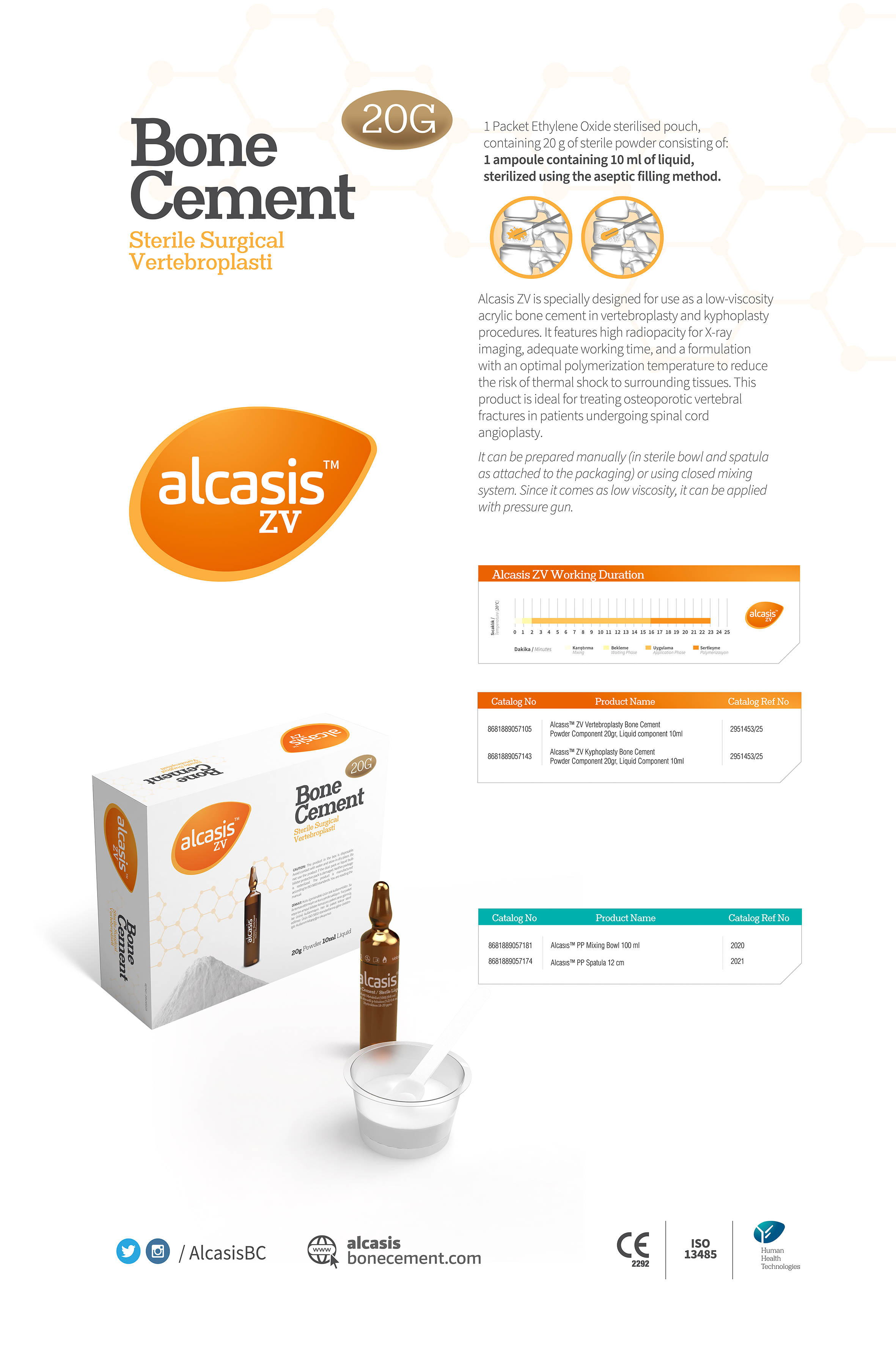Alcasis zv Sterile Surgical Vertebroplasty Bone Cement 20g